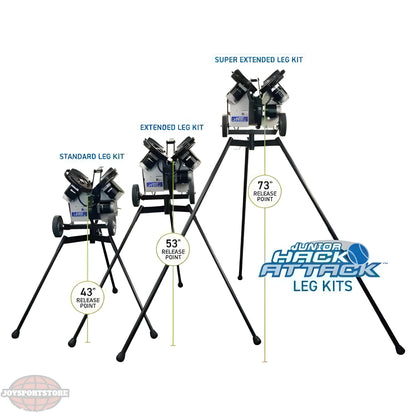 Sports Attack Pitching Machine with various leg kits for adjustable release points