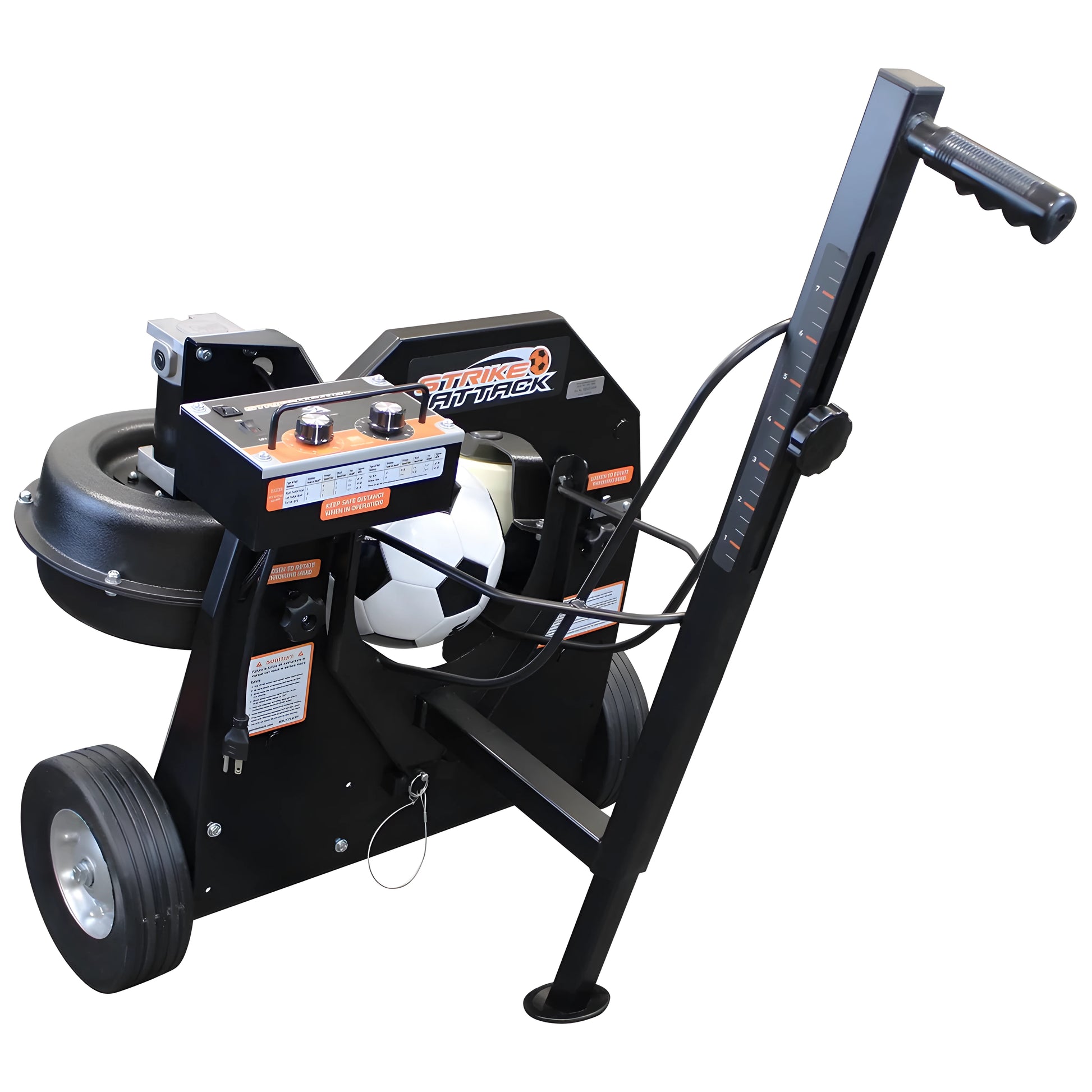 Sports Attack Soccer Machine AC designed for training and enhancing soccer skills with adjustable speed settings