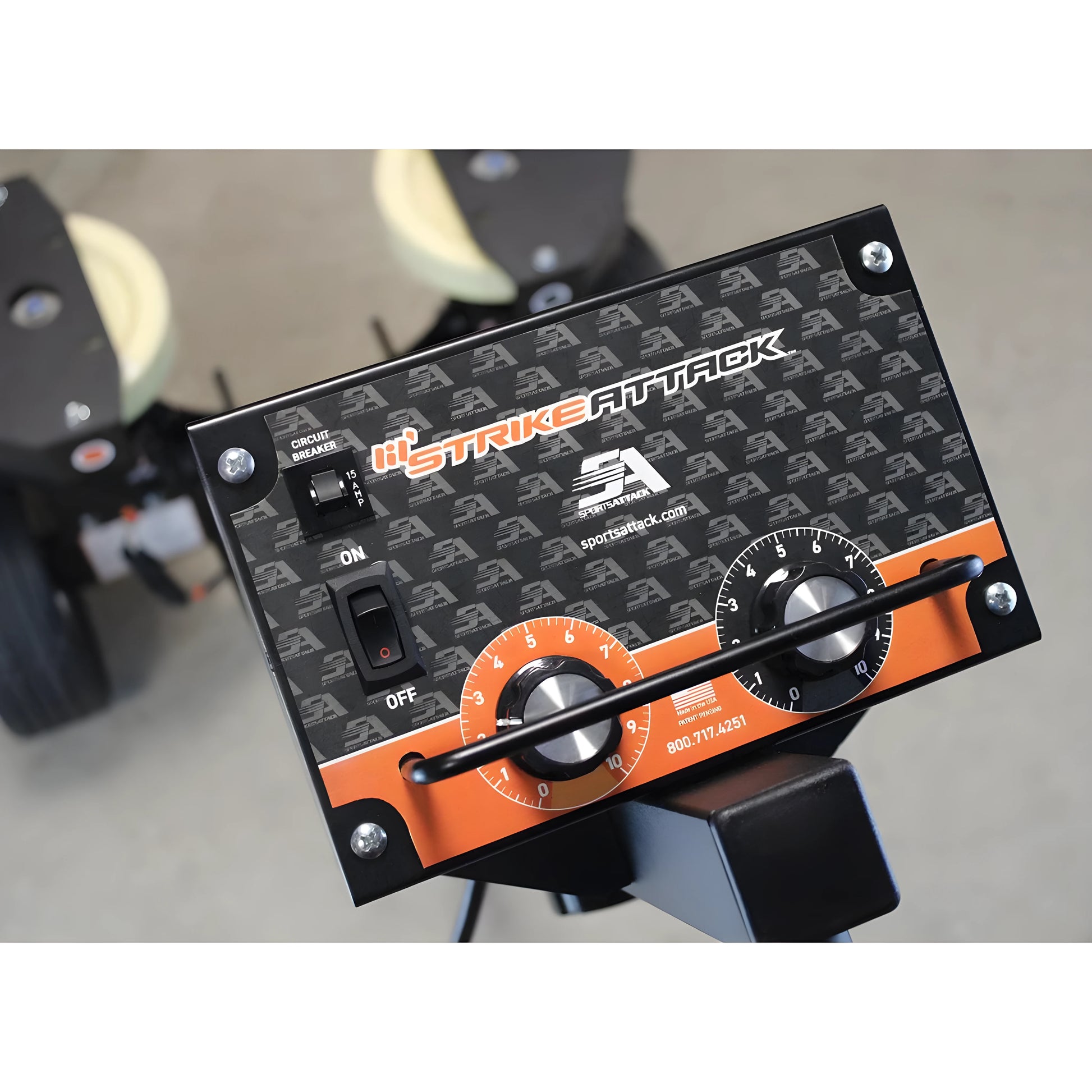 Control panel of the Sports Attack Soccer Machine with adjustable settings for training sessions