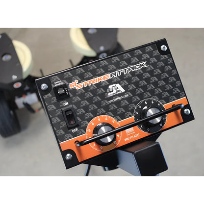 Control panel of the Sports Attack Soccer Machine with adjustable settings for training sessions