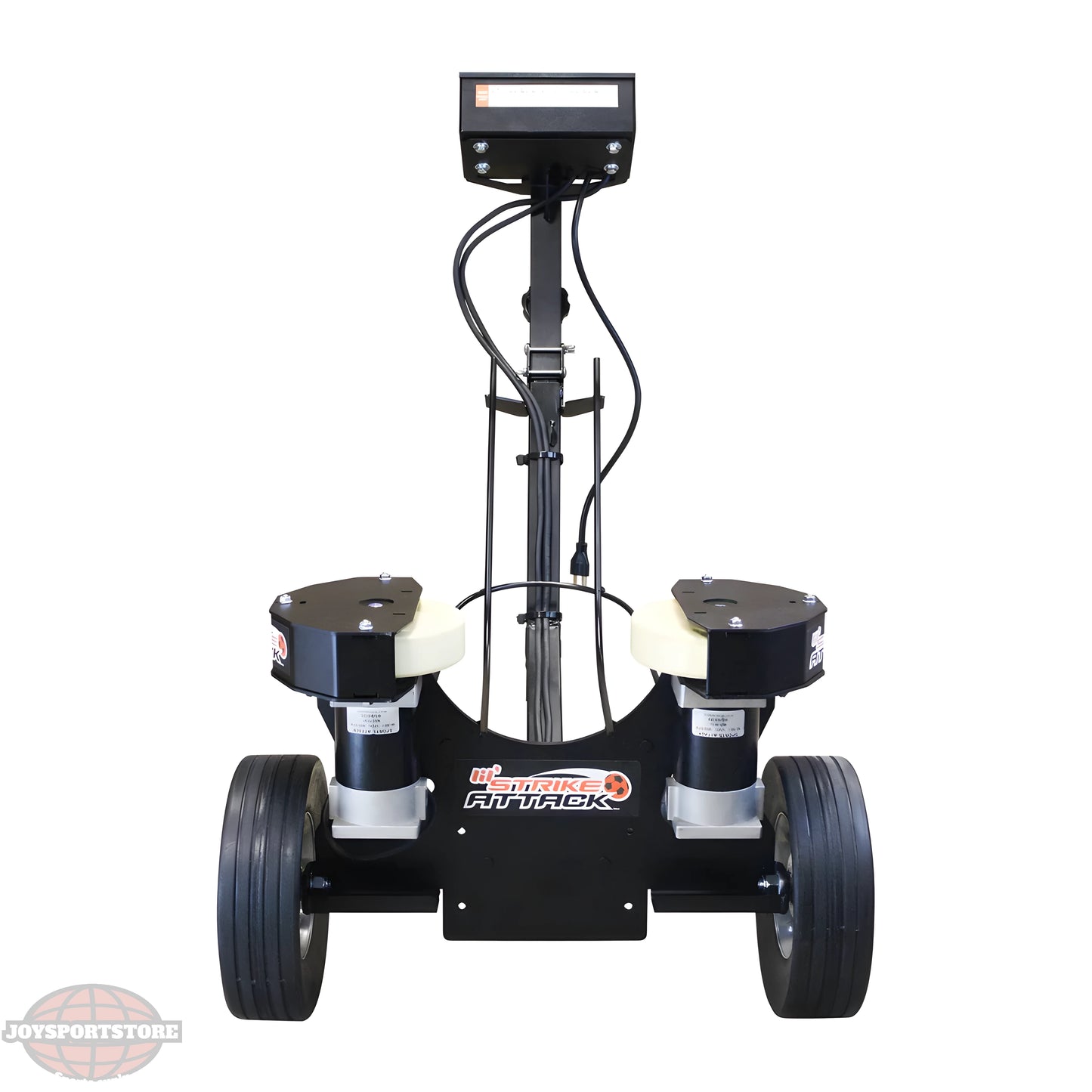 Sports Attack Soccer Machine with dual wheels and adjustable functionality for training soccer players
