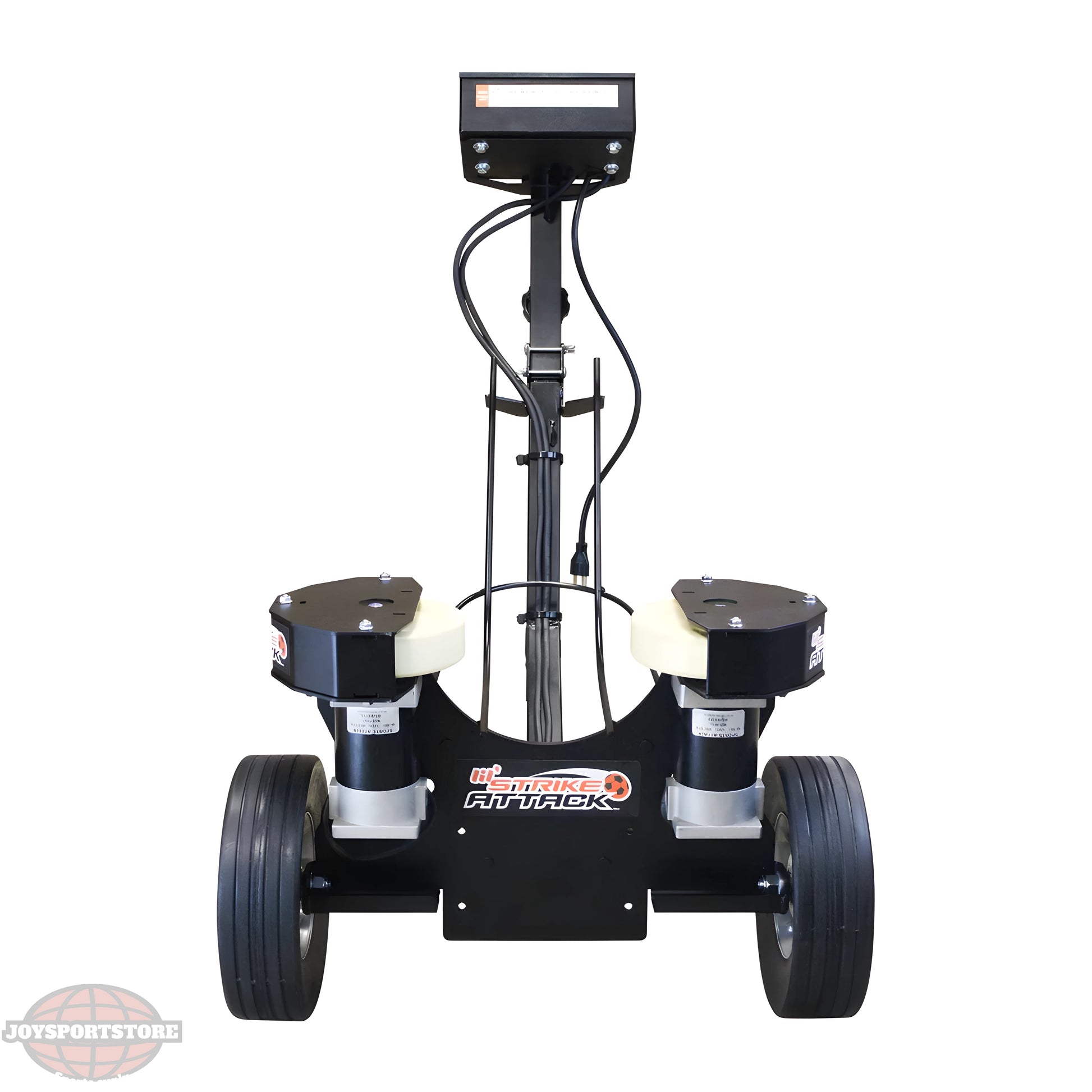 Sports Attack Soccer Machine with dual wheels and adjustable functionality for training soccer players