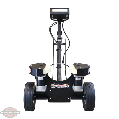 Sports Attack Soccer Machine with dual wheels and adjustable functionality for training soccer players
