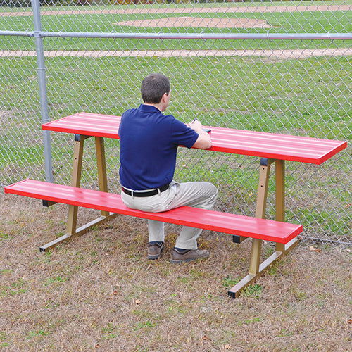 Jaypro Scorer Table (Outdoor) with Bench - 7-1/2 ft. - Portable  (Powder Coated) Jaypro