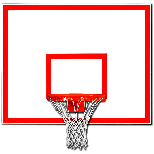 Gared basketball backboard with red border and white net for indoor or outdoor basketball games