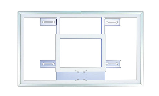FIRST TEAM basketball backboard with clear rectangular design and sturdy mounting brackets