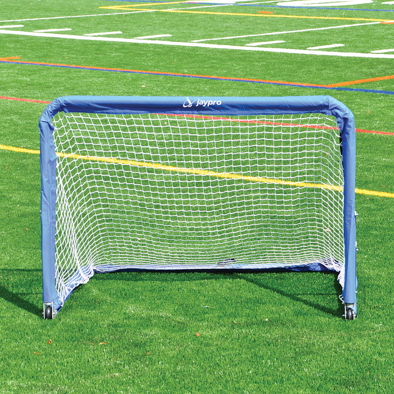 Jaypro Replacement Net - Soccer Training Goal - Medium - Goal Runner  (3 ft.H x 4 ft.W) (White with Blue Sleeve)