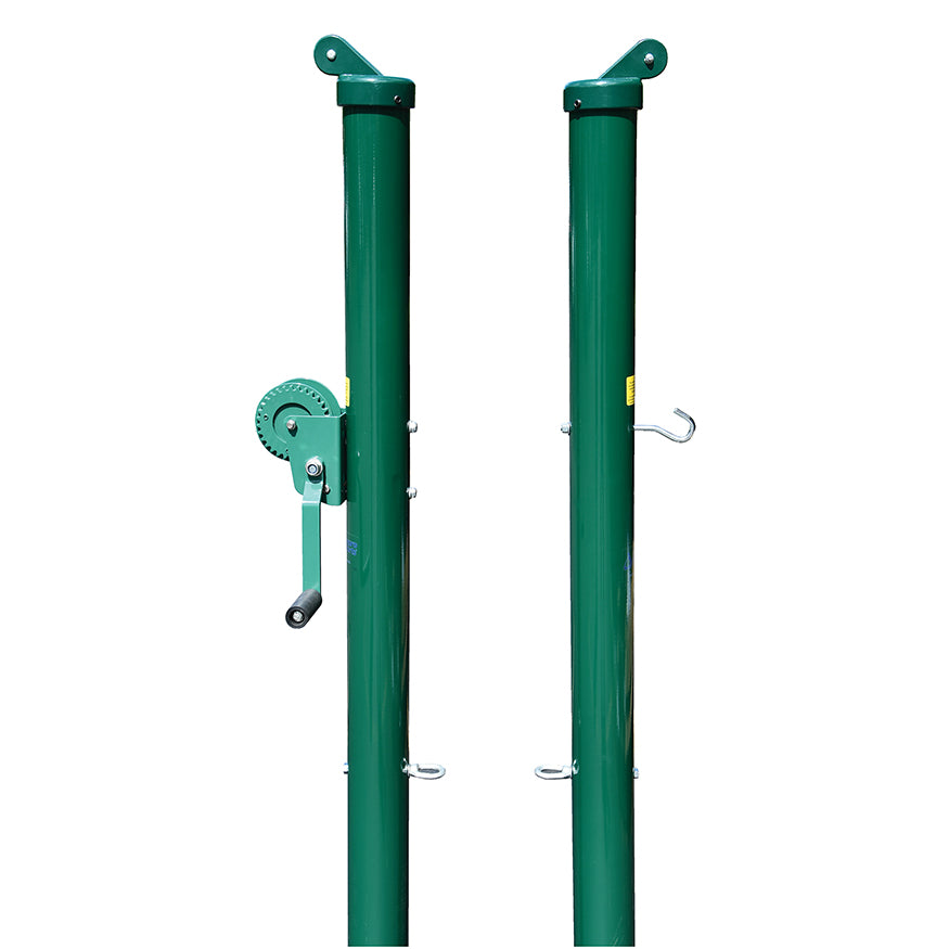 Jaypro Tennis Posts - (3-1/2 in. Post) (Outdoor) - Heavy-Duty Upright (Round) (Green)