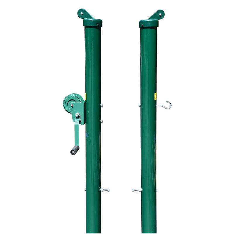 Jaypro Tennis Posts - (3-1/2 in. Post) (Outdoor) - Heavy-Duty Upright (Round) (Green)