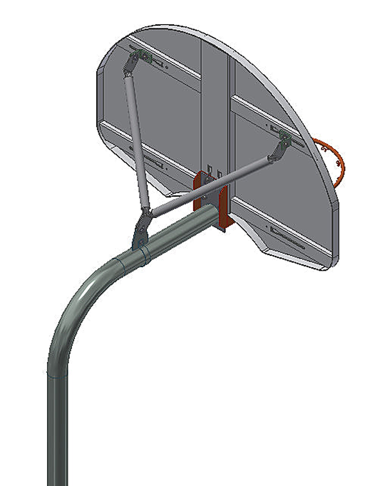 Gared Standard Duty Playground 4-1/2″ O.D. Rear-Mount Gooseneck Post Gared