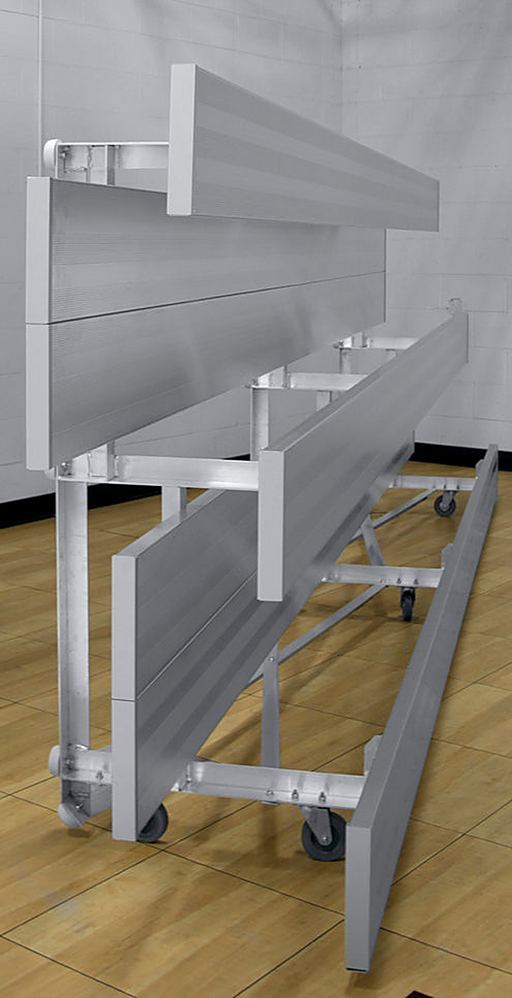 Gared Spectator Tip n’ Roll 7′ 6″ Bleacher, 3 Row, Double Foot Plank Gared