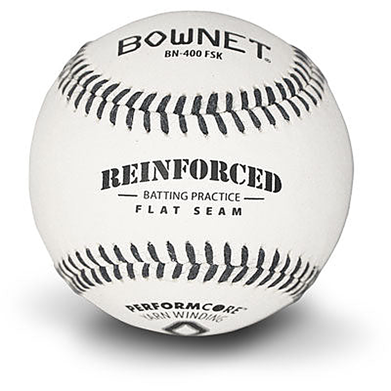 Bownet Reinforced Kevlar® Flat Seam Batting Practice Baseballs  (BN-400 FSK) Bownet