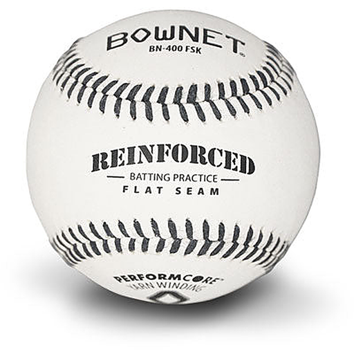 Bownet Reinforced Kevlar® Flat Seam Batting Practice Baseballs  (BN-400 FSK) Bownet