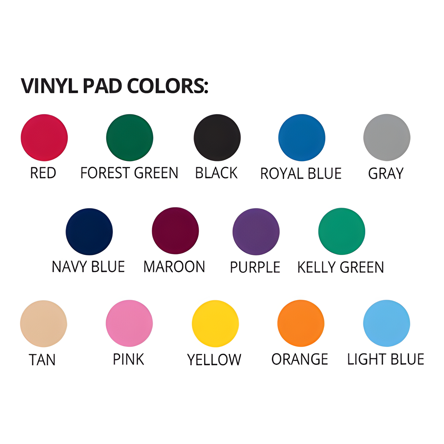 Vinyl pad colors options for Jaypro Portable Basketball Hoop including red black navy blue and yellow