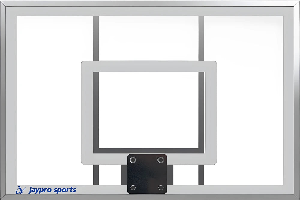 Jaypro clear acrylic Wall Mount Basketball Hoop with white square target and metal frame