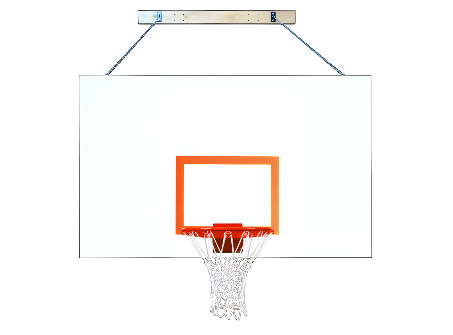 FIRST TEAM Wall Mount Basketball Hoop with clear backboard and orange rim with white net