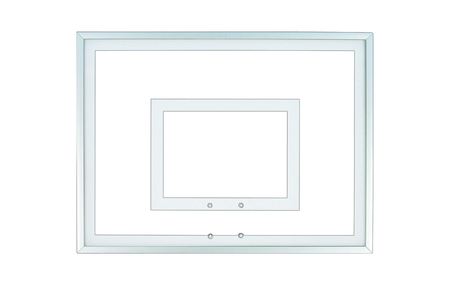 FIRST TEAM clear basketball backboard with mounting holes for basketball hoop installation