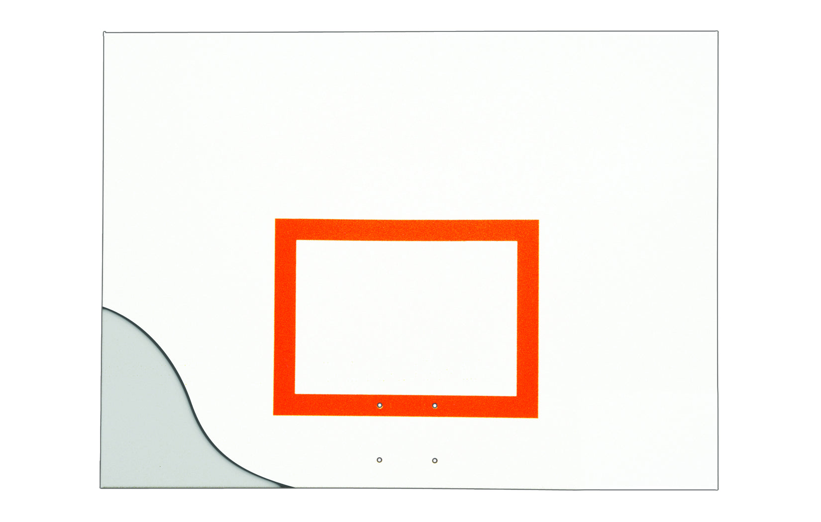 FIRST TEAM basketball hoop basketball backboard with white surface and orange square target