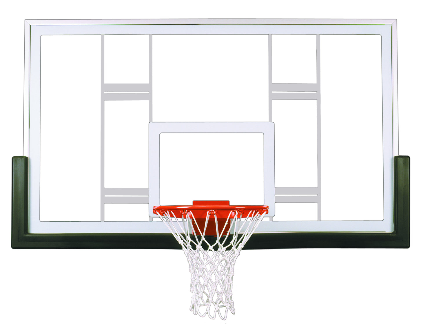 FIRST TEAM basketball backboard with clear glass and orange rim basketball hoop for indoor or outdoor use