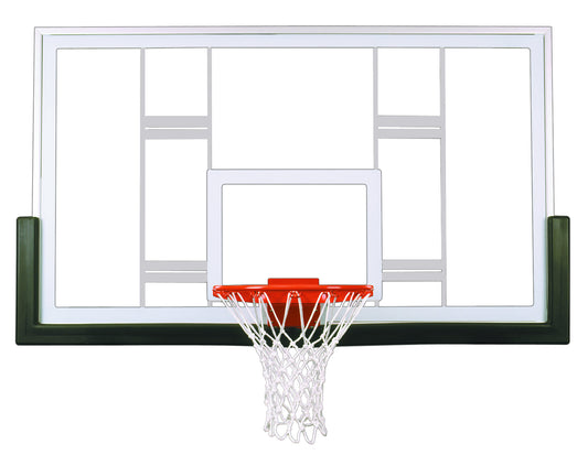 FIRST TEAM basketball backboard with clear glass and orange rim basketball hoop for indoor or outdoor use