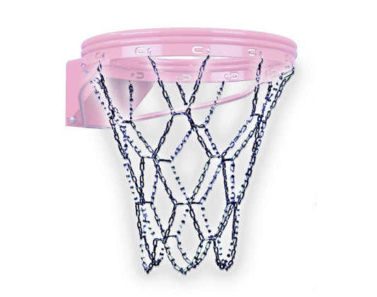 FIRST TEAM basketball hoop rim with First Team FT11E Chain net in black metal links