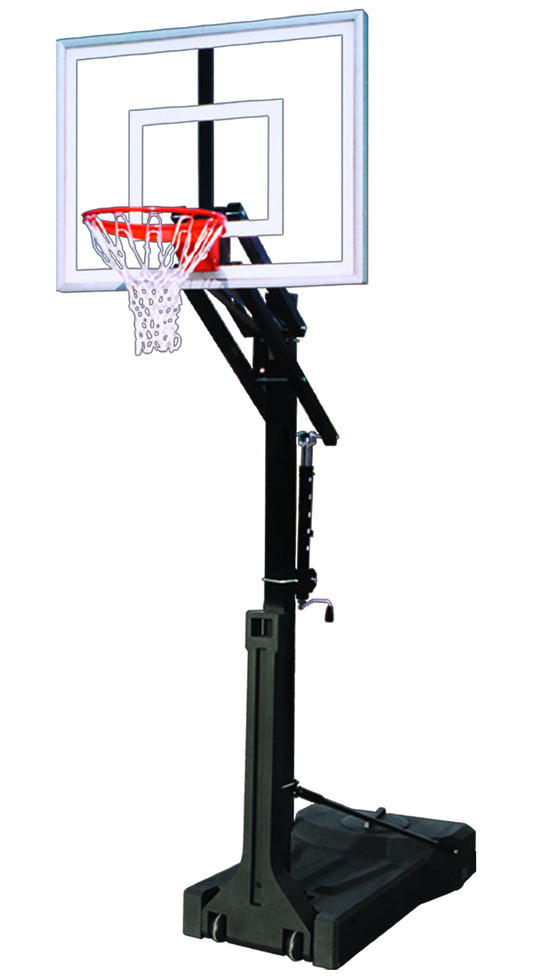 FIRST TEAM portable basketball hoop with adjustable height and sturdy base for outdoor play